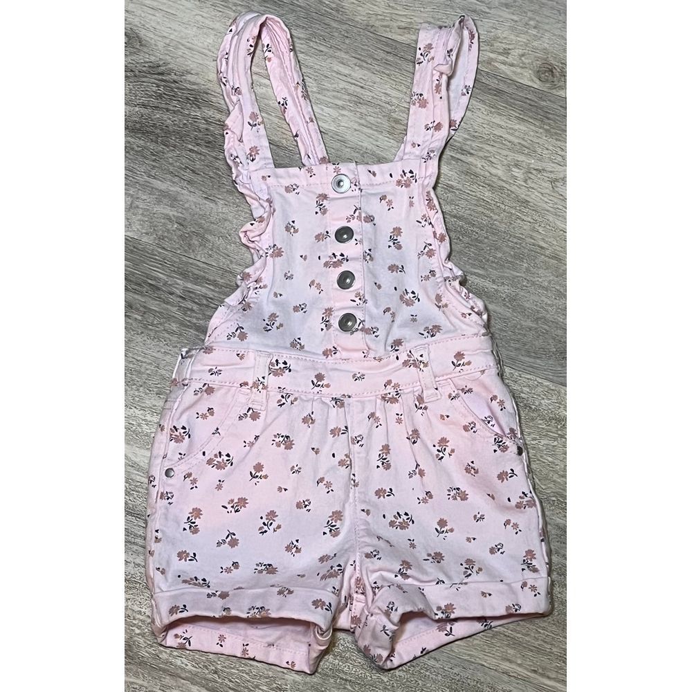 Adorable 3T floral jean overalls